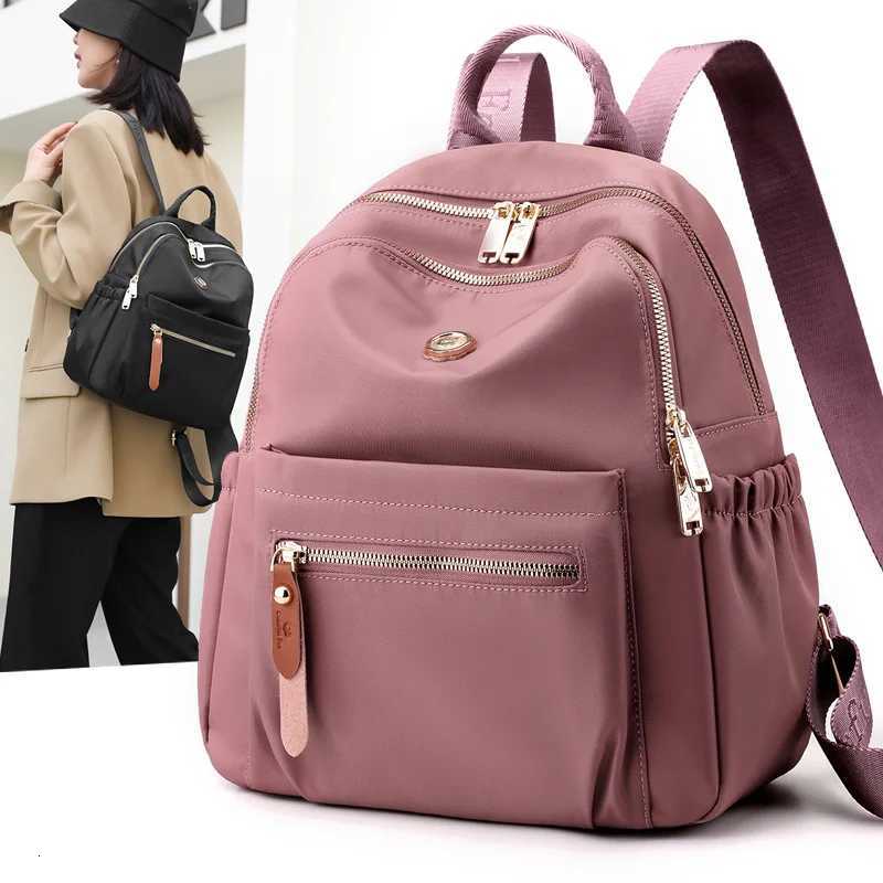 Large Capacity Watertight Travel Bag Nylon Casual Simple Student Backpack Womens Casual Fashion Mommy Backpack Womens Bag Y250811