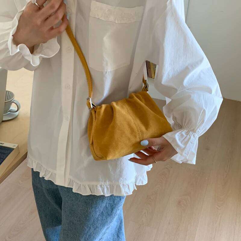LEFTSIDE PU Leather Small Bucket Crossbody 2025 Winter Retro Female New Handbags and Purses Shoulder Bag
