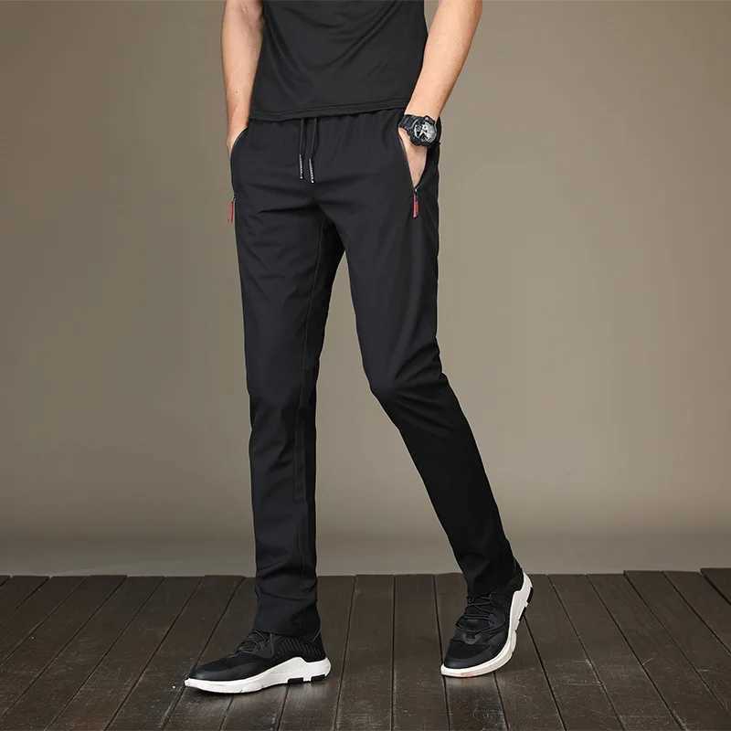 Male Pants Stretch Solid Black Smart Casual Mens Trousers Office Quick Dry Suit Pants New Spring Autumn Korean Straight Pants W250812