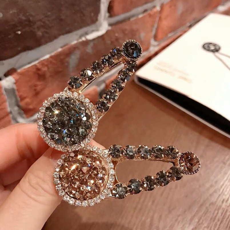 Korean Style Dongdaemun Hair Full Diamond Edge Rhinestone Bangs Small Duckbill Fashion One-word Clip Female Internet Celebrity Hairpin