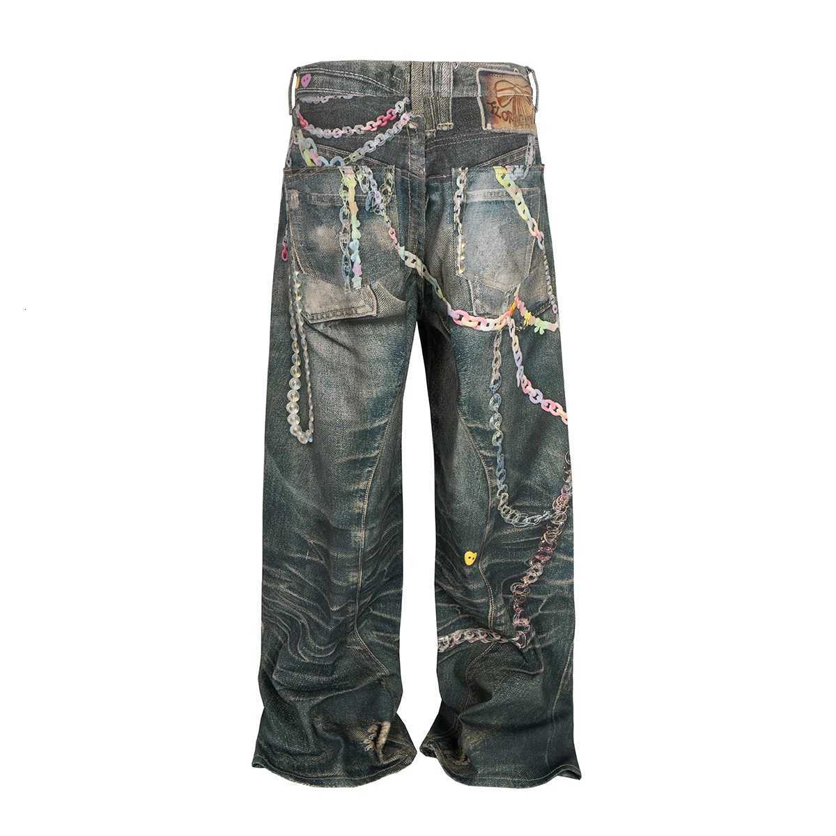 3D Printed Baggy Jeans for Men Streetwear Candy Chain Ropa Hombre Straight Loose Casual Denim Trousers Harajuku Cargo Pants X250812
