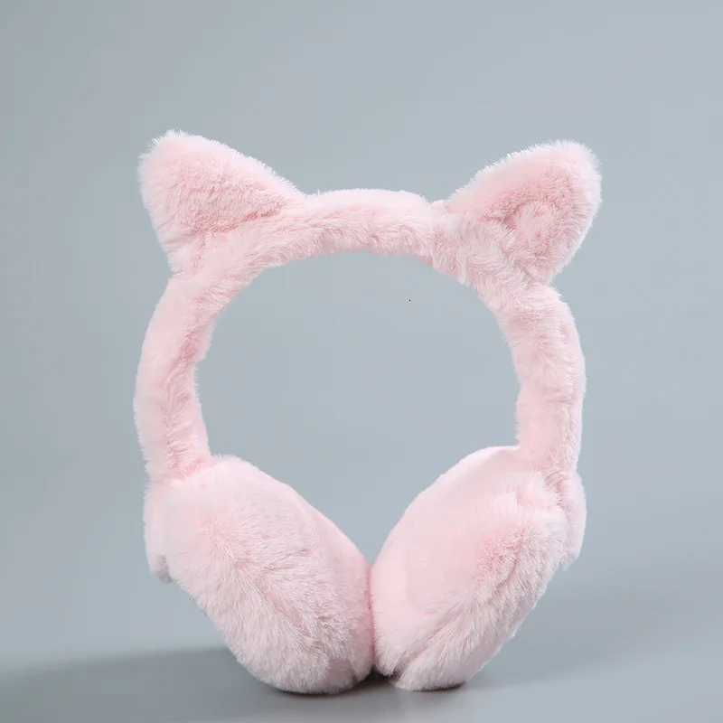 Child Cute Cat Ears Winter Warm Earmuffs Shiny Sequin Ear Soft Plush Earflaps for Kids Outdoor Ear Warmer Outdoor Cold Protection XJ250812
