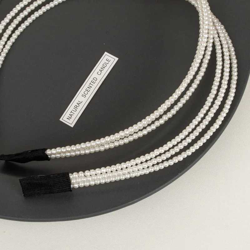 Three Layer White Pearl Bands for Wen Handmade Wave Simple Hairbands Elegant Fashion Crown Retro Hoop Dress X250812
