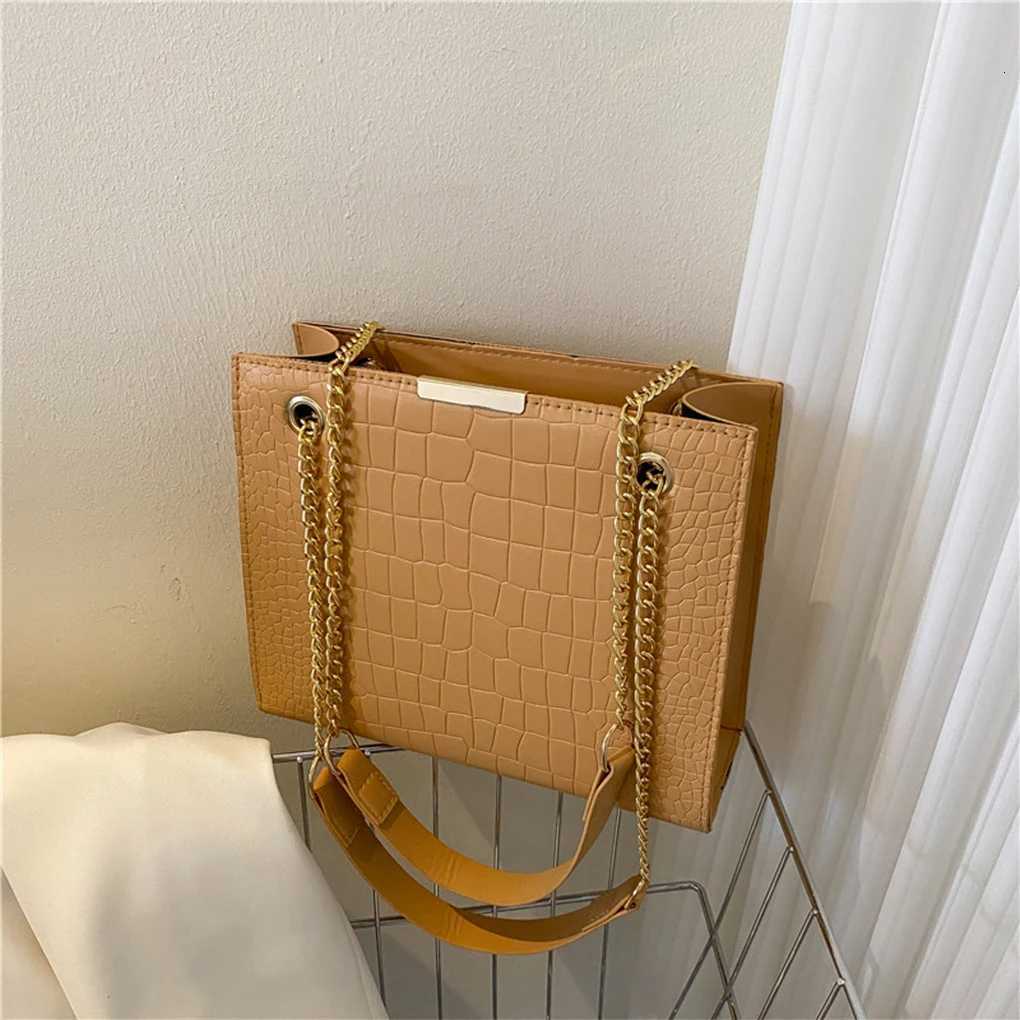 Crocodile Print Women Handbags Purse Tote Bags PU Leather Female Handbags Chain Solid Color Messenger Bag Z250812