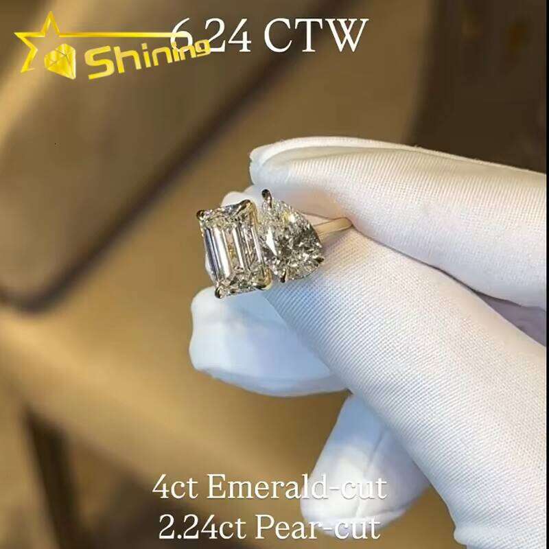 IGI CVD/HPHT Lab Luxury 10k Real Gold Silicon Stone Wedding/Engagement Ring