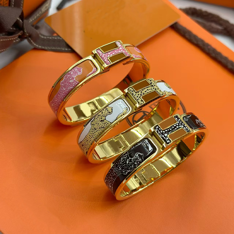 2025 New Brand H Bracelet Classic Enamel Pattern Mens Bracelet High Quality Stainless Steel Designer Bracelet Luxury Jewelry