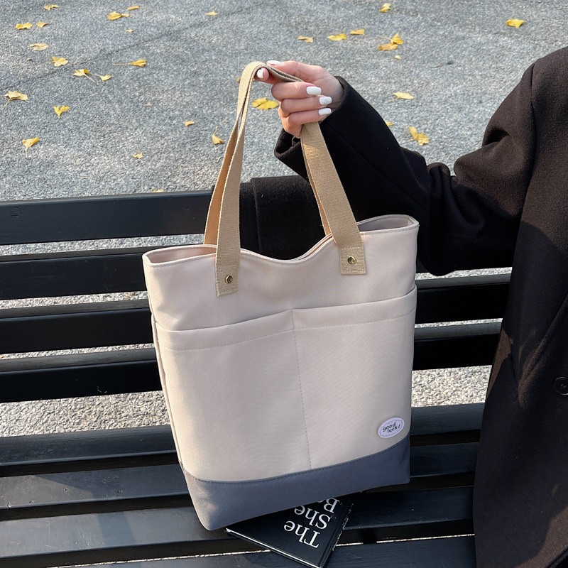 Fashion Casual Large Capacity Handbag Spring New Trendy Patchwork Shoulder Commuter Simple Tote Bag