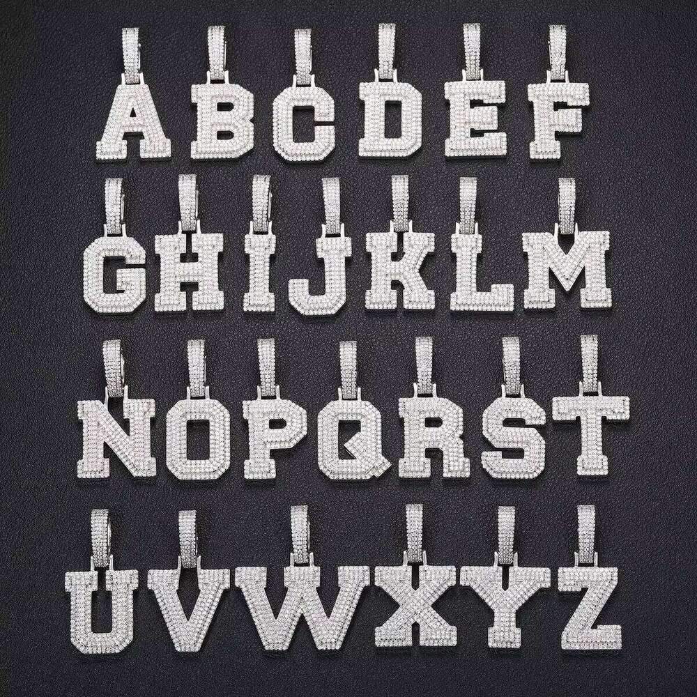 Diameter Tester Moissanite A-Z Initial Pound Sterling Sier Ice Jewelry Hip Hop Men's Letter Pendant