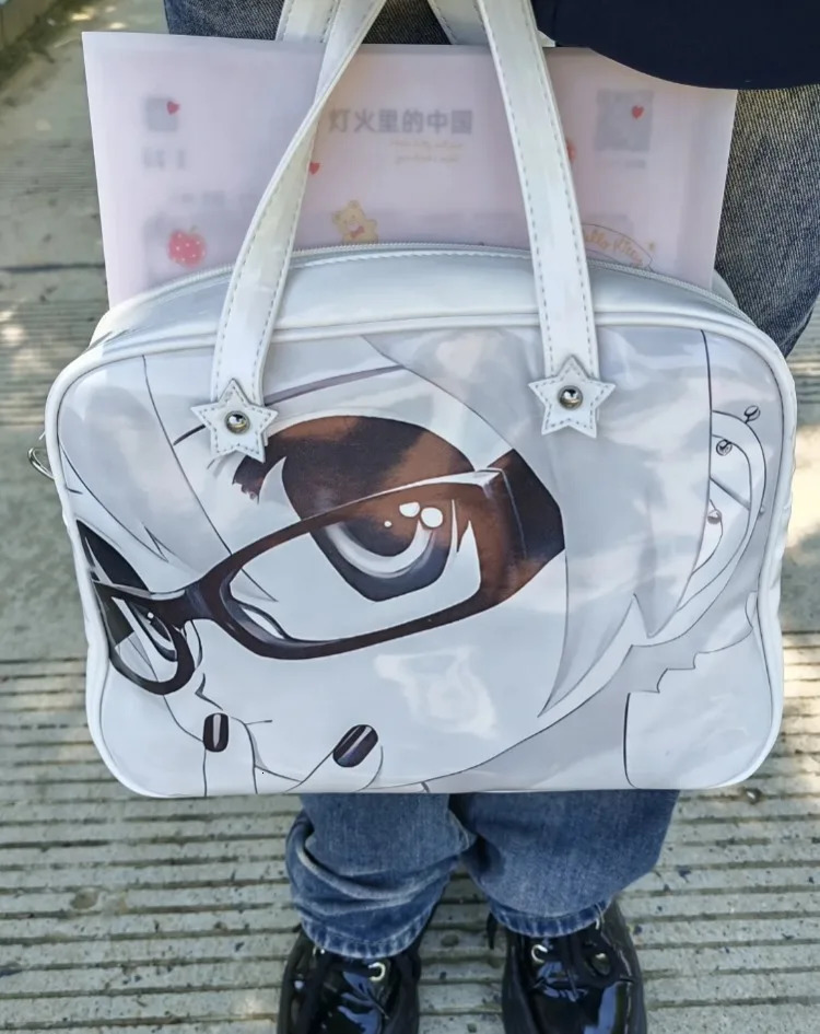 Y2k Aesthetic Harajuku Kawaii Shoulder Bags Japanese Cartoon Cute Girls Printing Handbags All Match Sweet Underarm Bag Fashion 250811