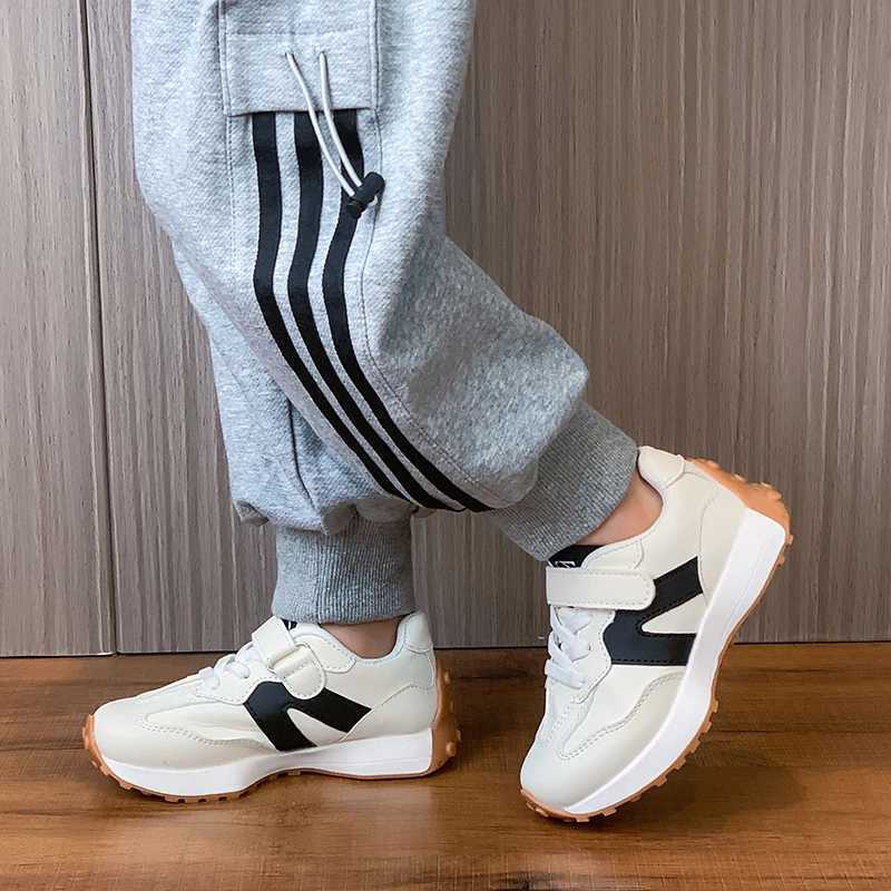 Childrens Shoes Girls and Boys Toddlers Sneakers Breathable PU Leather BABY Flats Tennis Shoe Pink/Black/Gray Size 21~36 M250812