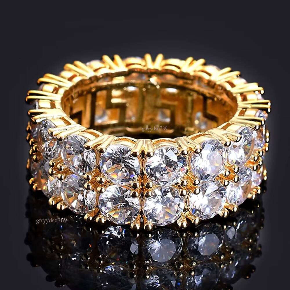 Designer's new ringStone Dubai Gold Design Men's Big Hip-Hop Tennis Ring