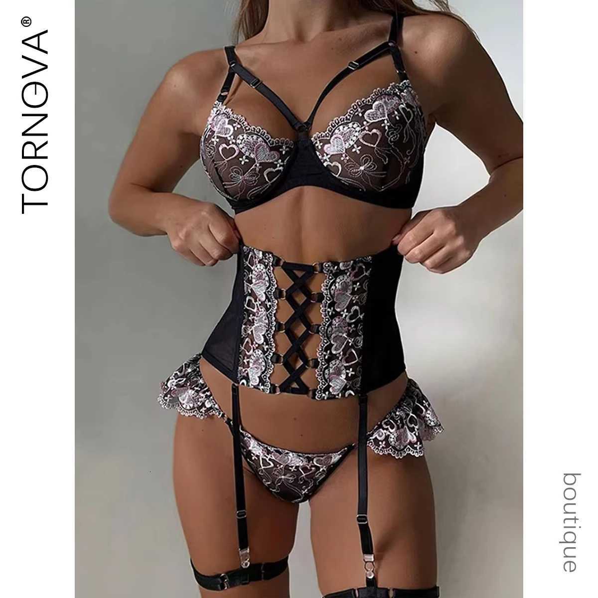 Tornova Womens Underwear Sets Sexy Sets Bra Ladies Romantic Lingeries Woman Lingerieset Dames Ensemble Lingeries Femmes BelowXJ250812