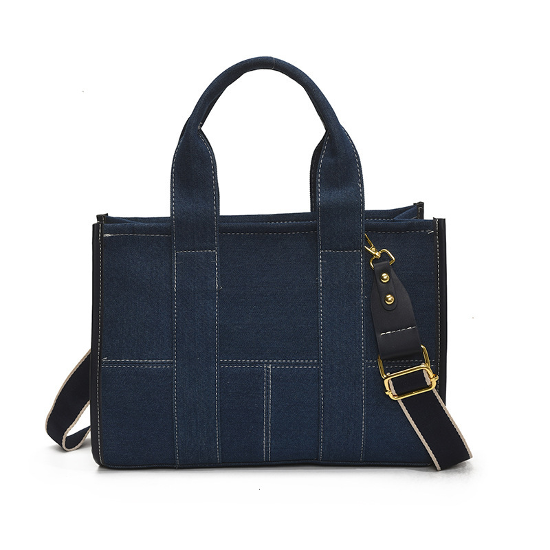 Denim for Women New Fashion Patchwork High-End Feel Single Shoulder Crossbody Commuter Large Capacity Tote Bag