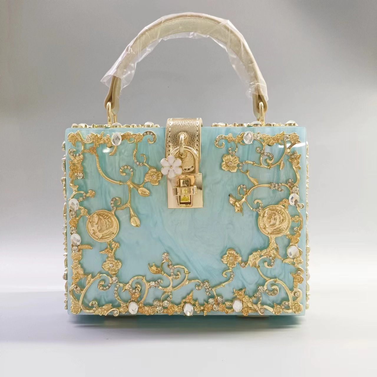 2025 New Designer Acrylic Evening Dress Bag Hollow Handbag Single Shoulder Slant Body Women's Bag