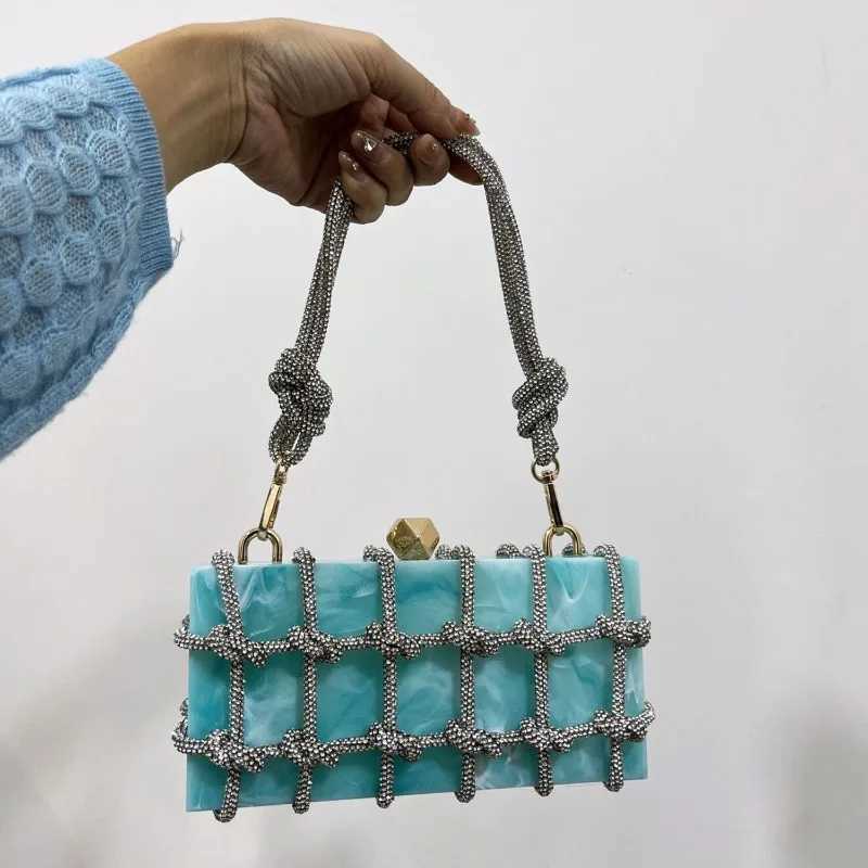 2024 New Handbag Design High Quality Evening Bag Diamonds Clutch Acrylic Armpit Square Bag Womens Purse Wedding Bag Z250812