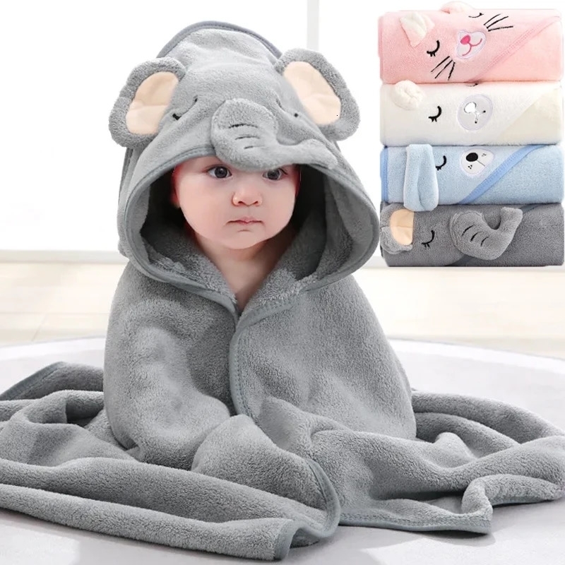 Cartoon Animal Baby Hooded Bath Towels Toddler Bathrobe Warm Sleeping Swaddle Wrap for Boys Girls born Soft Towel Blanket w250725