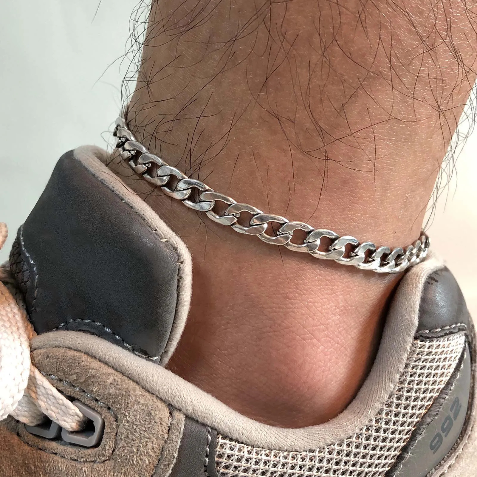 Waterproof Stainless Steel Cuban Wheat Chain Anklet Bracelets for Men Summer Holiday Beach Foot Gifts JewelryLength Adjustable 250812