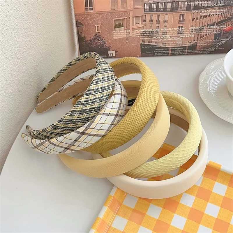 Sweet Soft w Plaid Cloth Sponge Padded Bands for Women Girls Casual Shopping Face Washing Makeup Hairbands X250812