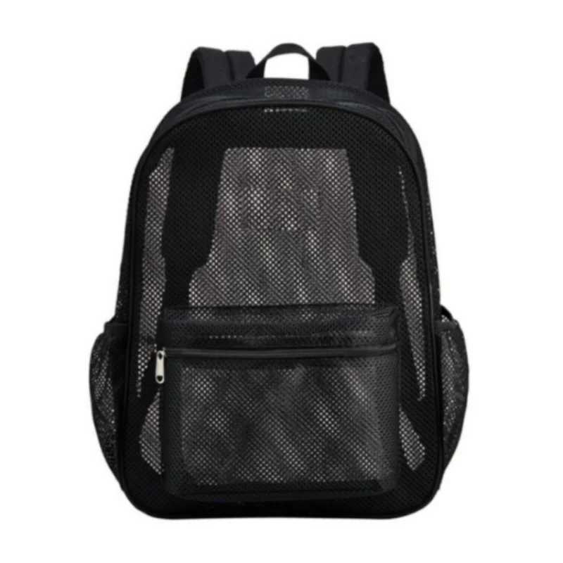 Womens Mesh Breathable Backpack Portable Hollow Casual Outdoor Travel Storage Bag Y250811