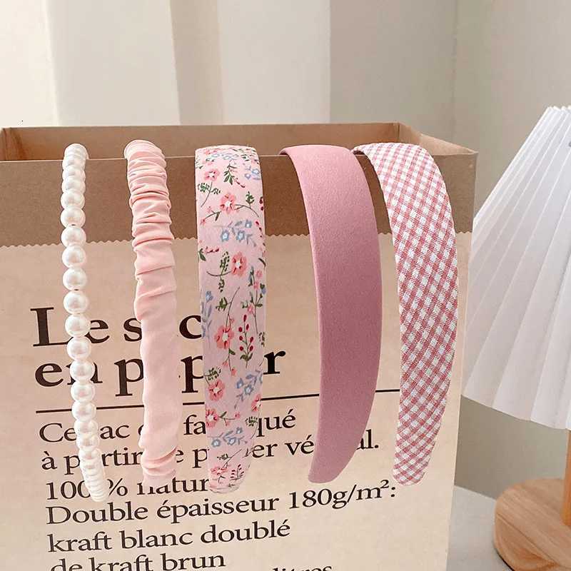 2024 New Spring Hairband Five Pearl Face Wash Band Senior Sense Dress Set X250812