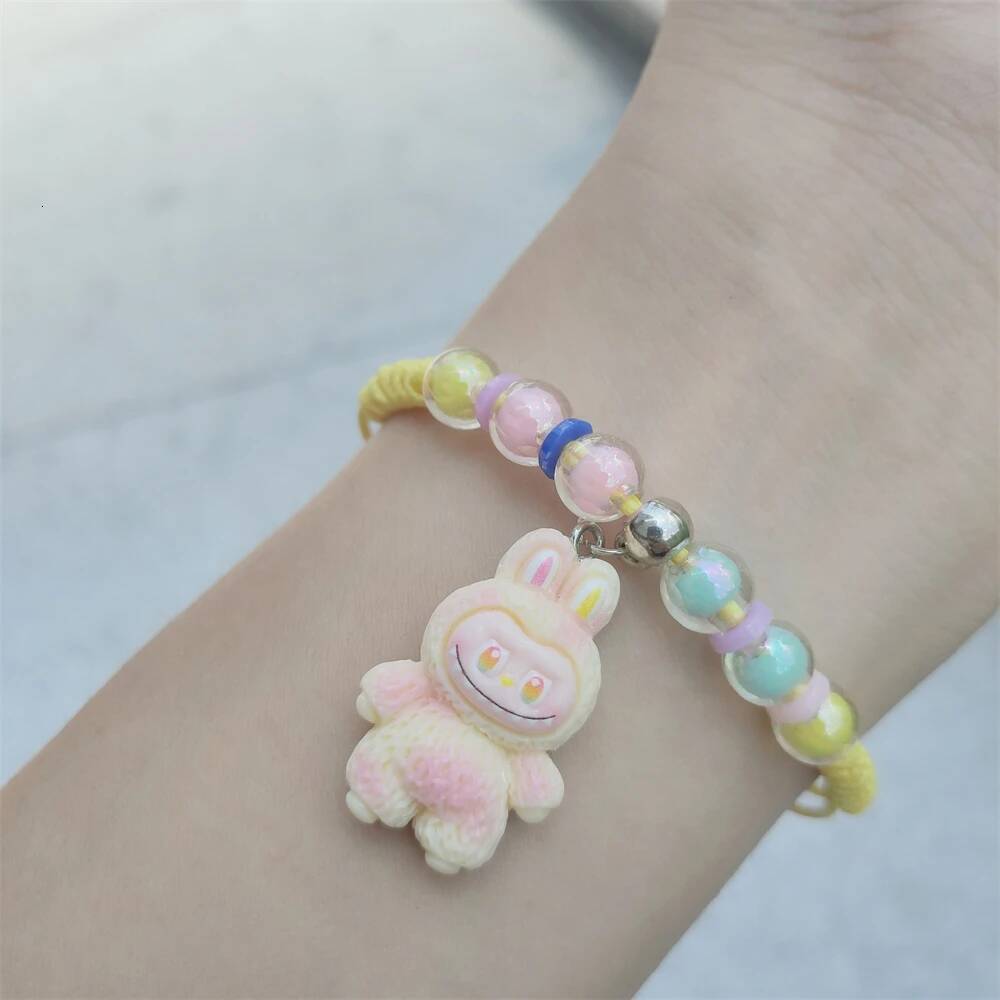 Fashion Cute Cartoon Rope Chain Elastic Handmade Bracelet for Women Girls Birthday Party Daily Friend Gift Adjustable Bangle
