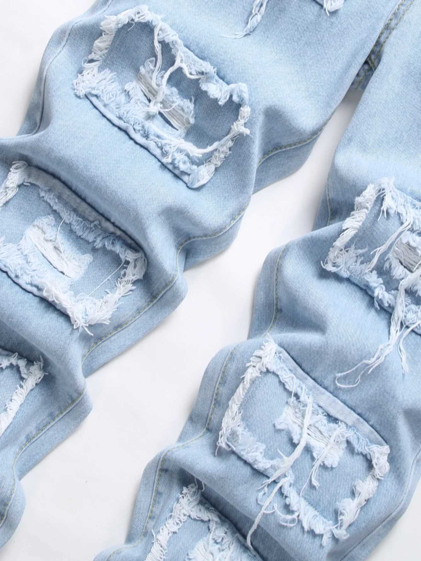 2024 High Street Mens Jeans Ankle Length Pants Denim Skinny Ripped Solid Vintage Wash Distressed Slim Fit Pockets X250812