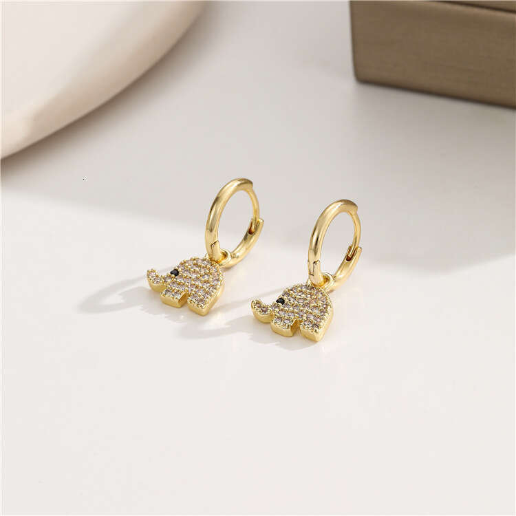 Star Butterfly Square Micro Inlaid Full Dia Small Clips High-end Fashion Earrings Simple Ear Jewelry