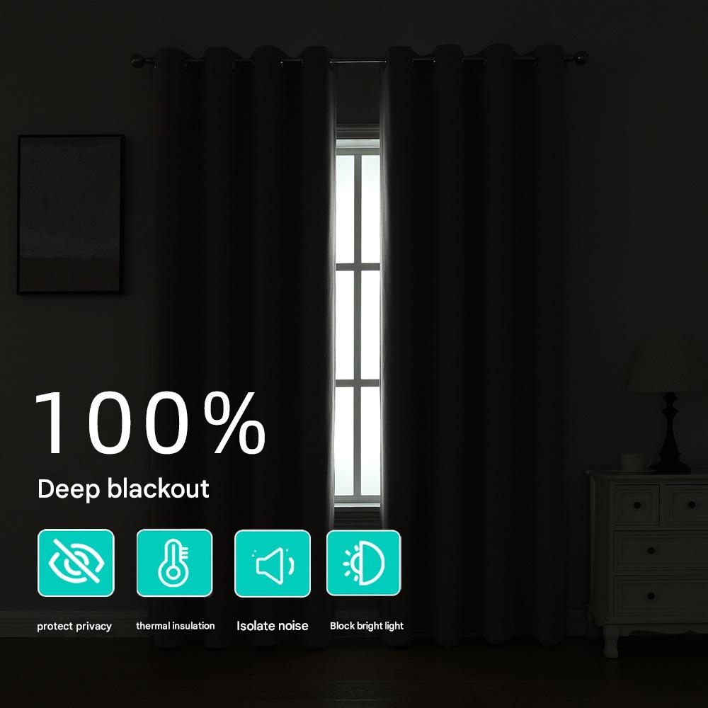 YL-36908 Thickened double-sided linen blackout curtains engineering hotel school sound insulation heat insulation full blackout cotton and linen curta