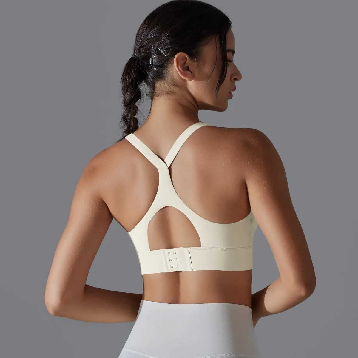 Women High Support Racerback Sports Bra Hook and Eye Closure Gym Fitness Top Push Up Workout Bras Female Running Bralette Z250812