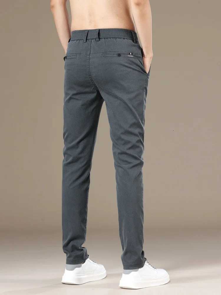 Straight Slim Fit Lyocell Mens Pants Twill Fabric Breathable Fashion Casual Pants Solid Color Spring Summer Business Trousers W250812