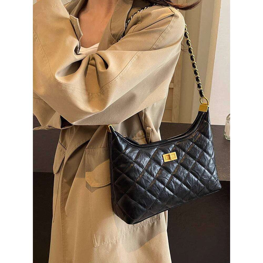 toteBag Shoulder bag ROSE NOIRE Niche Luxury Handbag For Women New Diamond Chain Fashion Versatile Elegant High End Single Crossbody Bag