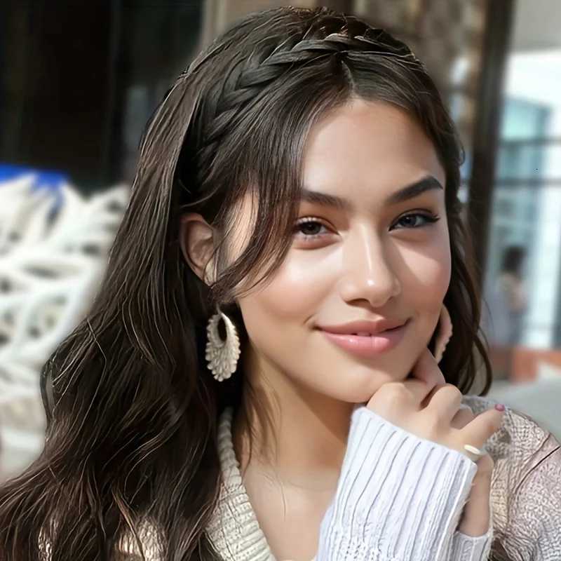 Elegant Bohen Braided Wig Band for Women - Non-Slip Teeth Design Vintage/Boho Style Plastic Hair X250812