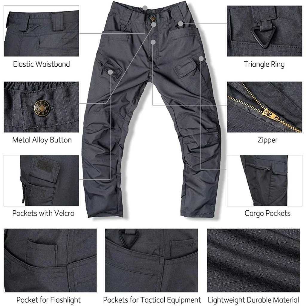 6XL Plus Size Elastic Military Tactical Pants Men City SWAT Combat Army Trousers Many Pockets Waterproof Casual Cargo Pants Male X250812
