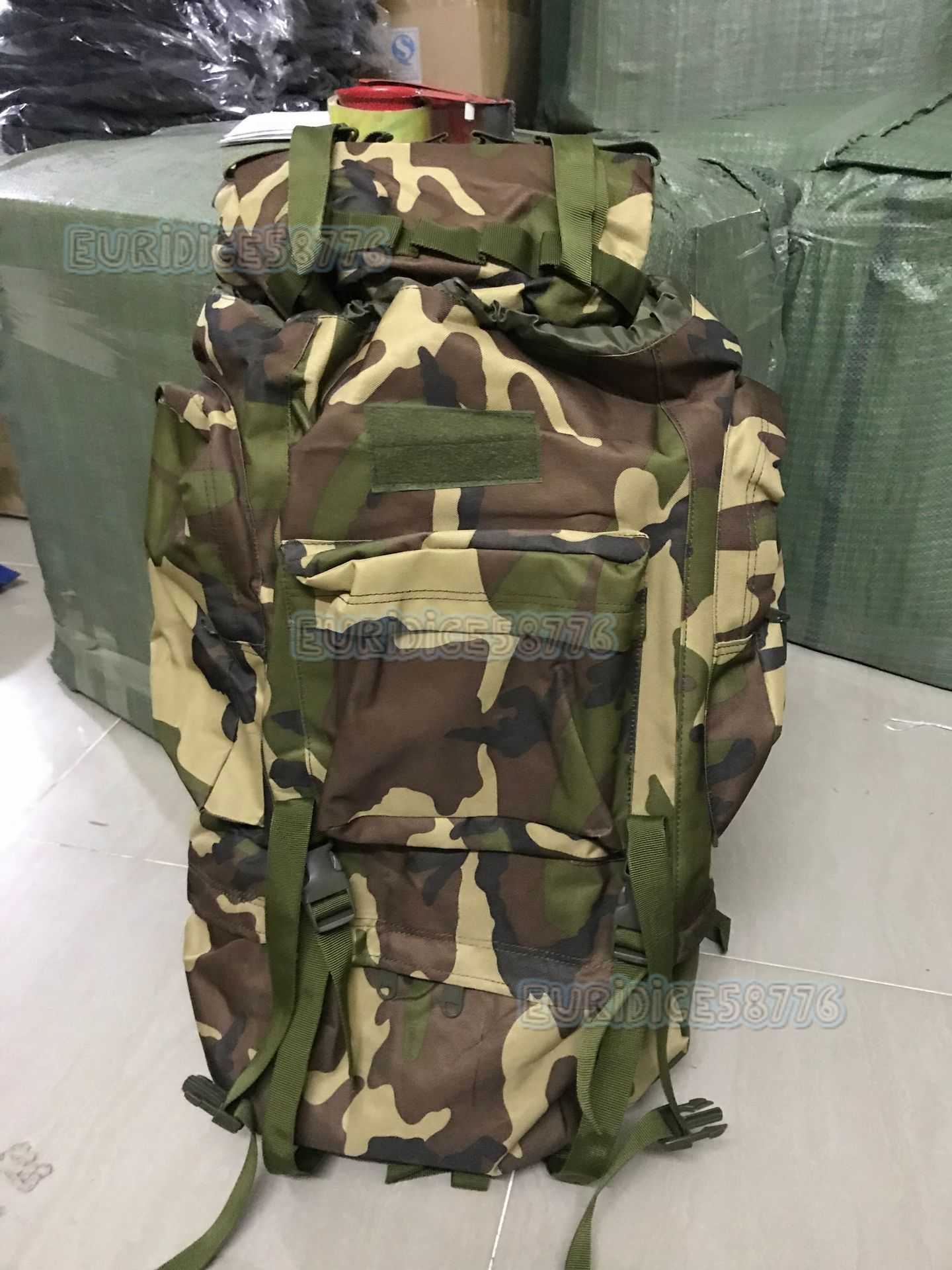 65l Large Capacity Mountaineering Bag Outdoor Supplies Camping Bag Hiking Waterproof Cover Camouflage Backpack H250811