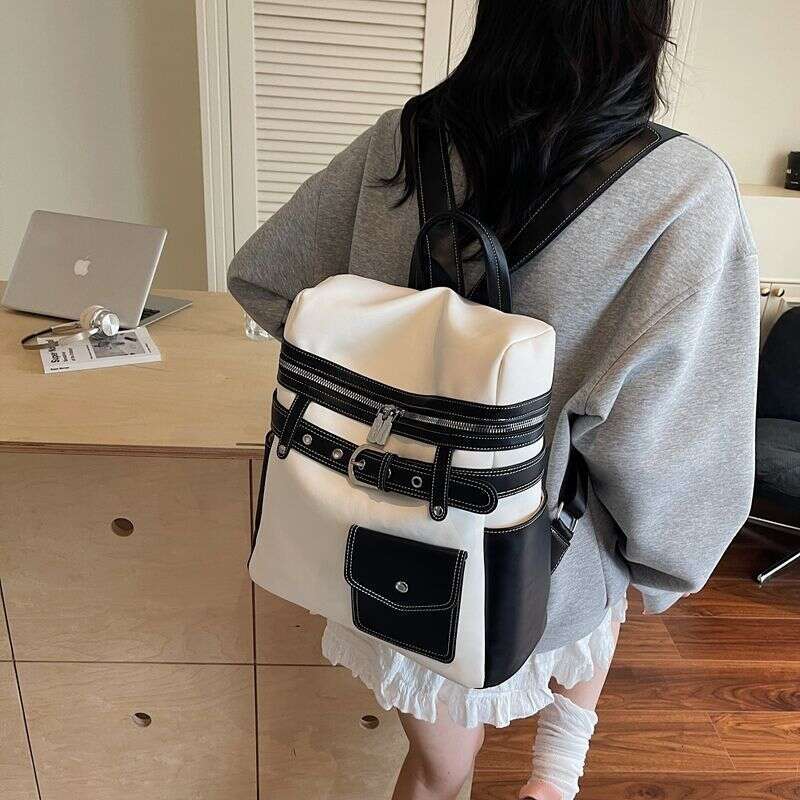 toteBag Shoulder bag ROSE NOIRE Fashion Commuter Large Capacity Women New Casual Color Block Travel School Bag College Student Backpack