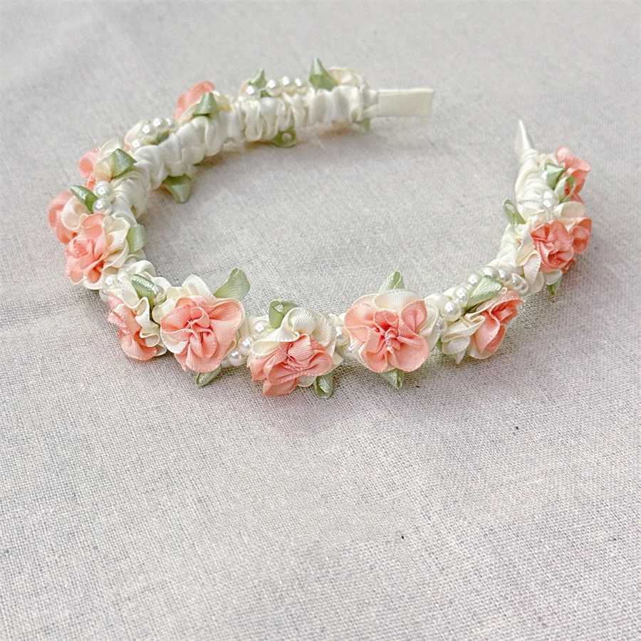 Korean Fashion Floral Pearl Twist Band for Women Elegant Temperament High-Quality Mesh Sweet Band Accessories X250812
