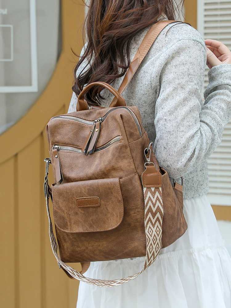 PU Soft Leather Double-Shoulder Bag for Women New Style | Single-Shoulder Option | Large Capacity | Minimalist Trav Y250811