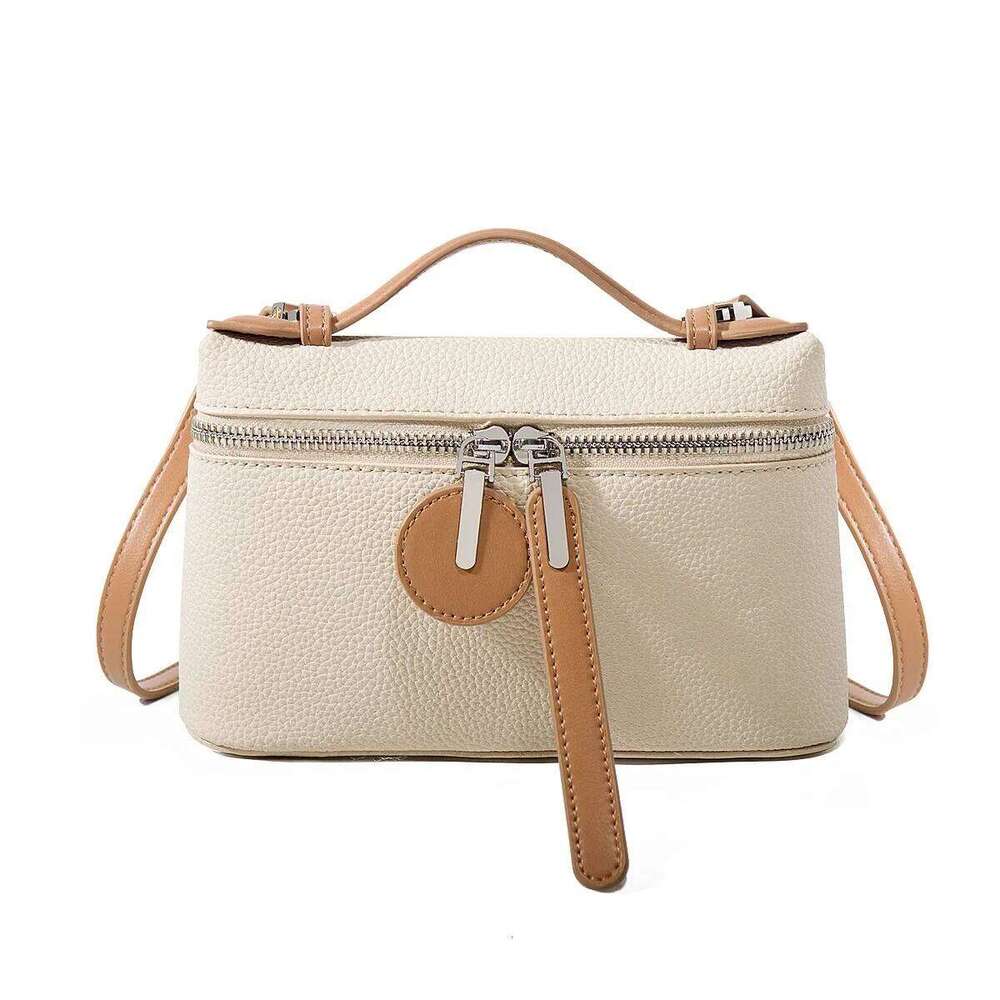 Women Fashion Splicing Color Crossbody PU Leather Gives Girlfriend Gift Bucket New Handbag Daily Commute Armpit Bag