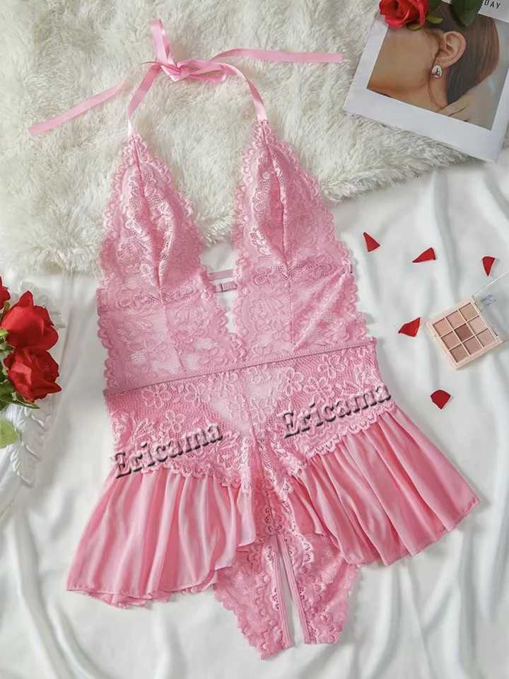 Push Up Womens Hollow Erotic Lingerie Set Lace Transparent Underwear Slim Fit Erotic Bra Set Lace Sexy Fashion Sleepwear DressXJ250812