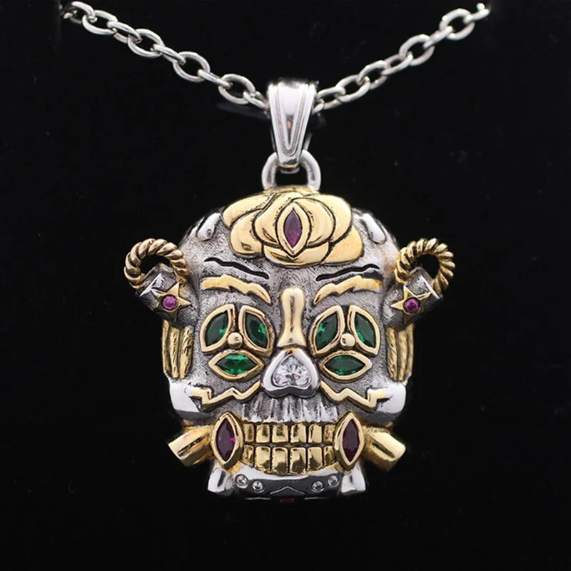 Customized 925 Sterling Silver Skull Lucky Ring Pendant Plated Gold Custom Letters Jewelry Accessories 250812