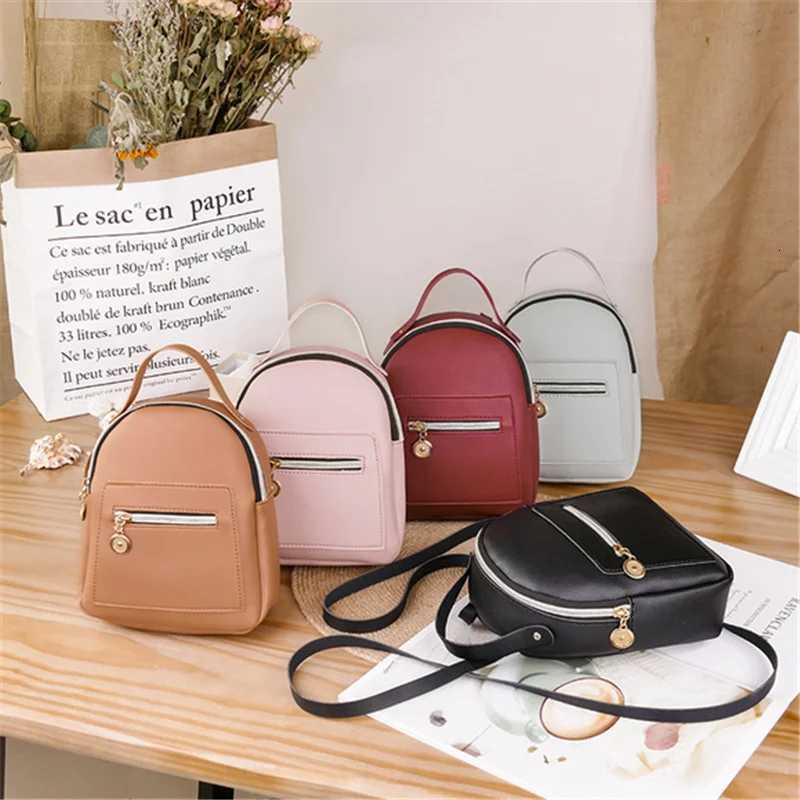 Designer FAshion Women Backpack Mini Soft Touch Multi-Function Small Backpack Female Ladies Shoulder Bag Purse Black Y250811