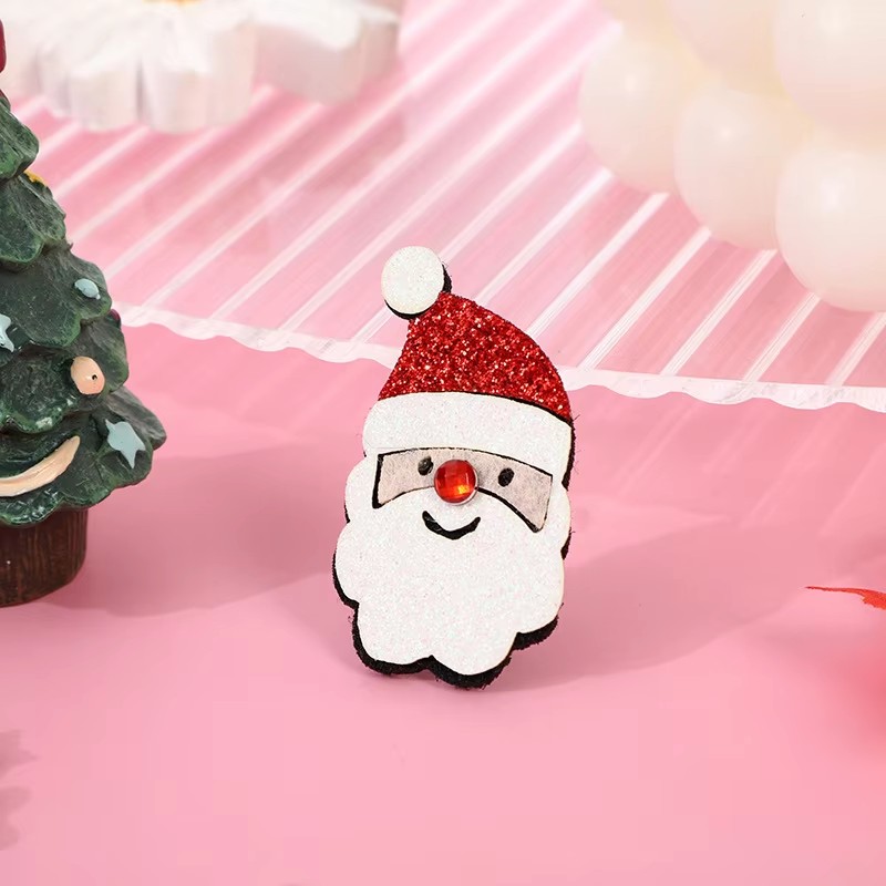 30Pcs Christmas Santa Claus Deer Head Hat Padded Applique For Hair Clip Accessories Hats Bag Decoration Patches