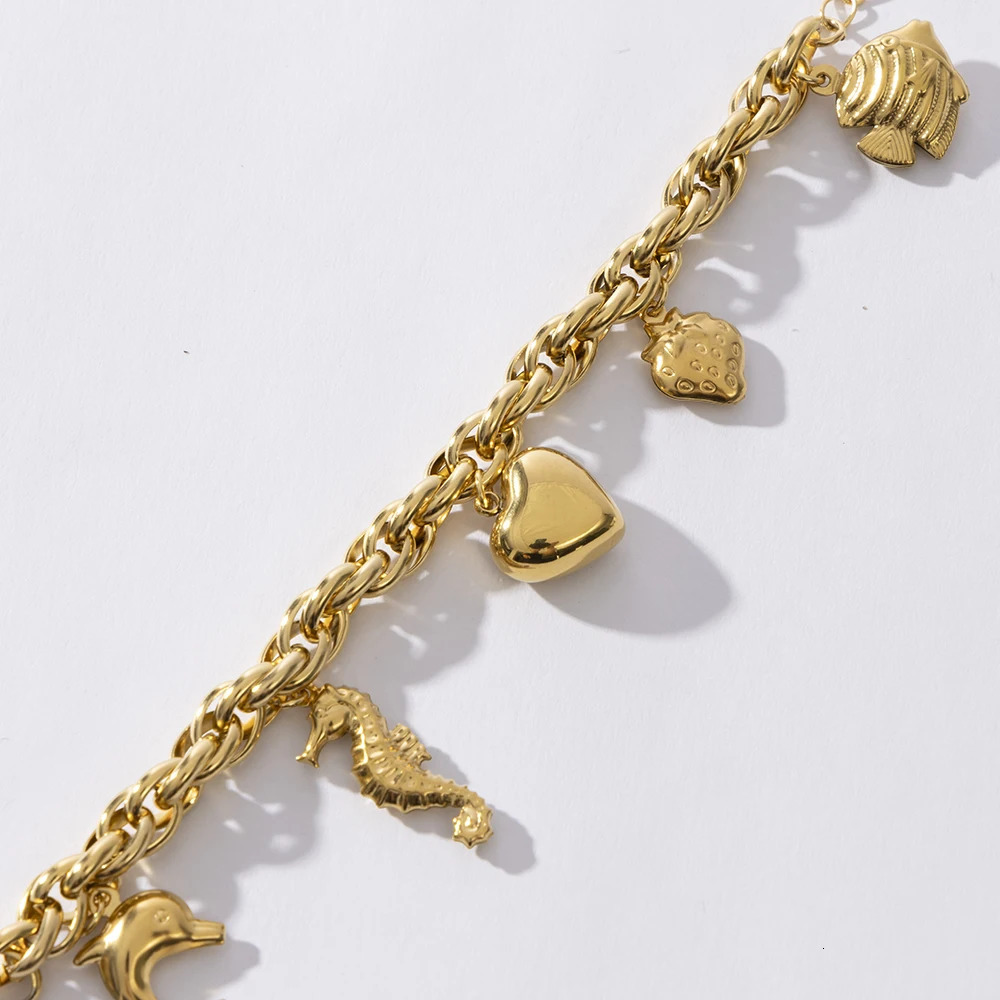 Stainless Steel Inspired Gold Plated Chunky Chain Bracelet For Women Jewelry Party Gifts 250807