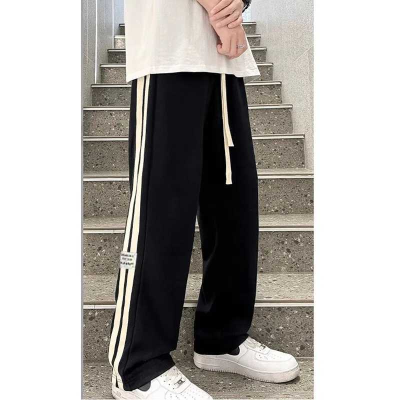 American Striped Pants Boys Summer 2024 New Trend All Straight Leg Loose Sweatpants Sports Leisure Wide-Leg Pants W250812