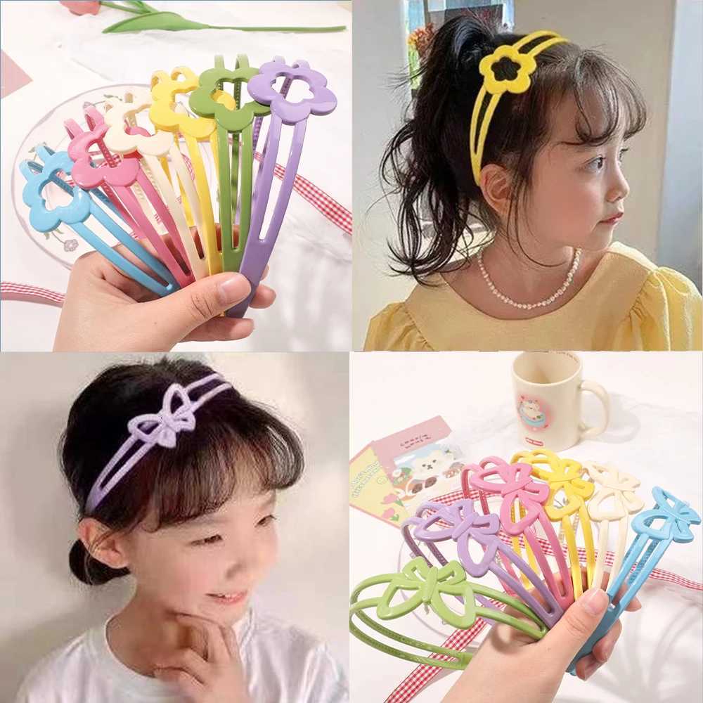 1/6Pcs Fashion Glossy Flower Bands for Girls No Slip Hairband Elastic Hair Hoop Kids Teen Sweet Hair Accessory X250812