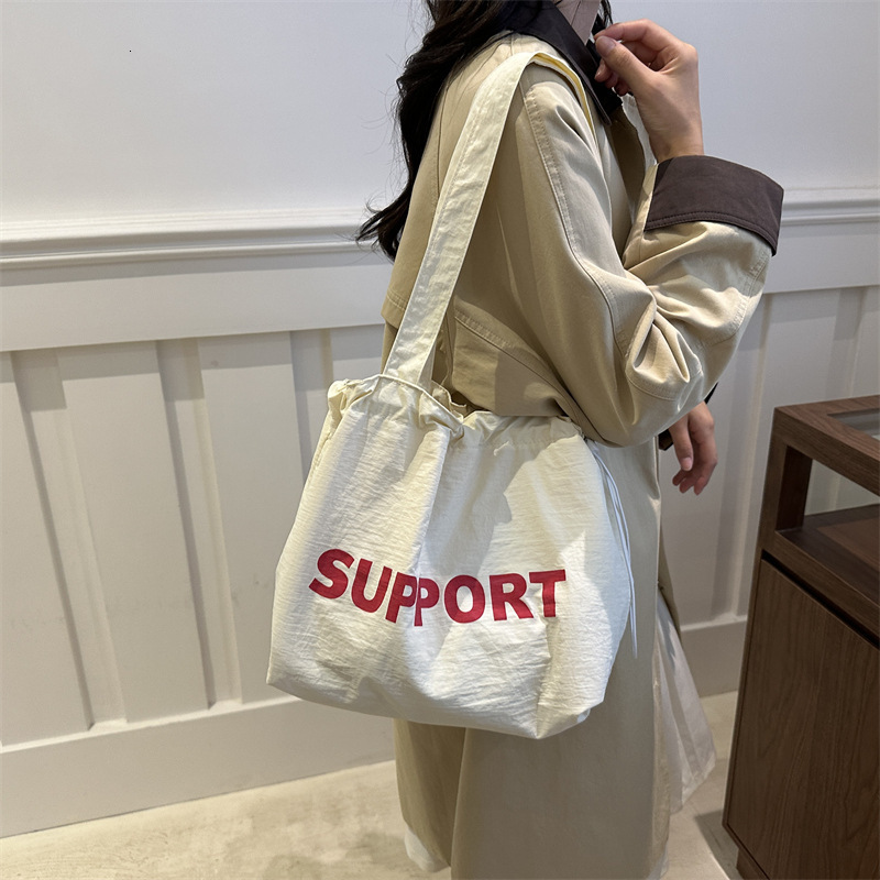 Lazy Style Printed Korean Candy Color Autumn Large Capacity Canvas Letter Trendy Underarm Handbag Shoulder Tote Women s Bag ddmymarket