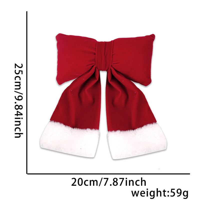 New Veet Handmade Cotton-Filled 3D Bow Christmas Tree Wreath Decoration Accessories Hanging Ornament