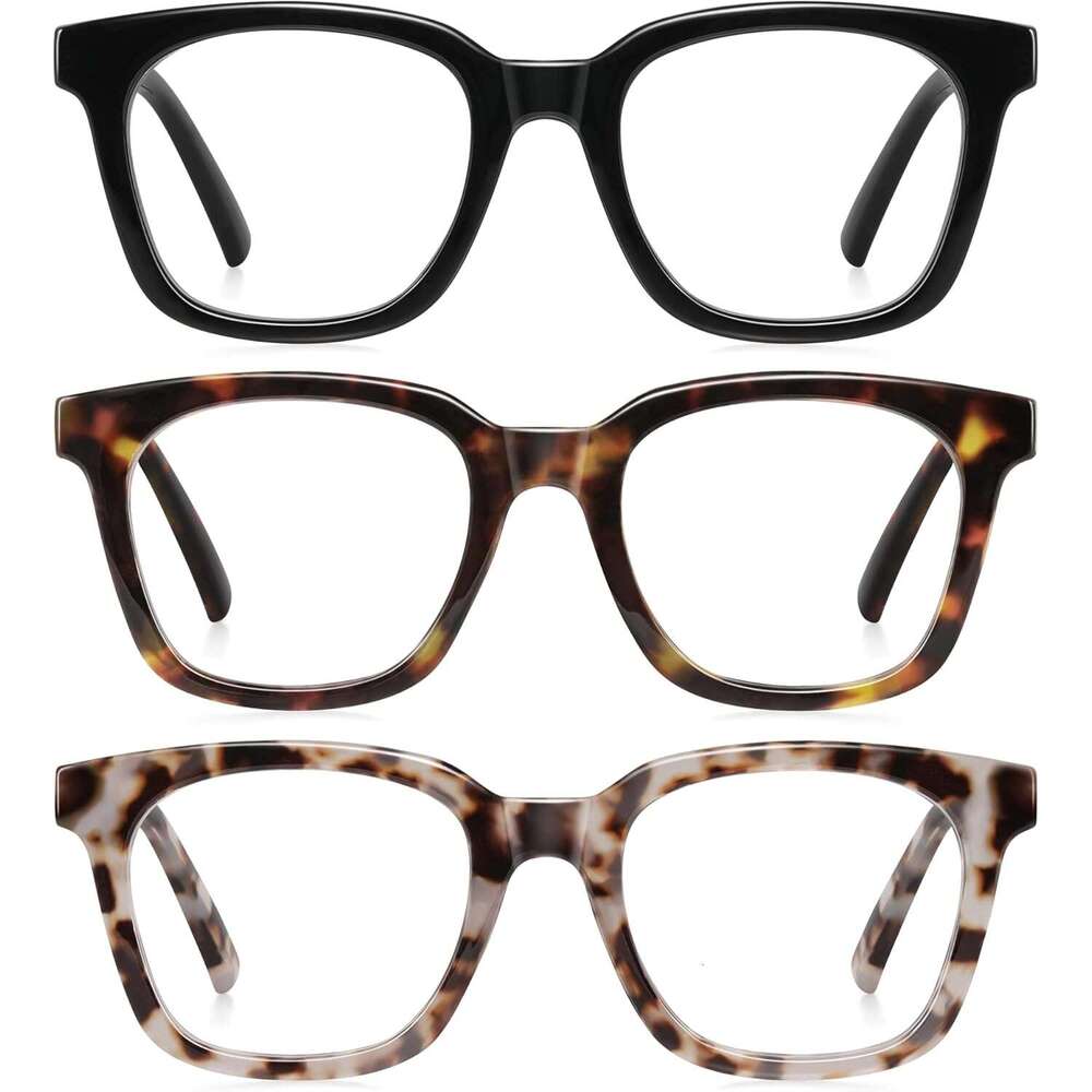 Reading Glasses for Women Men - Blue Light Blocking Magnifying Readers,Oprah Square Anti-Glare Computer Eyeglasses