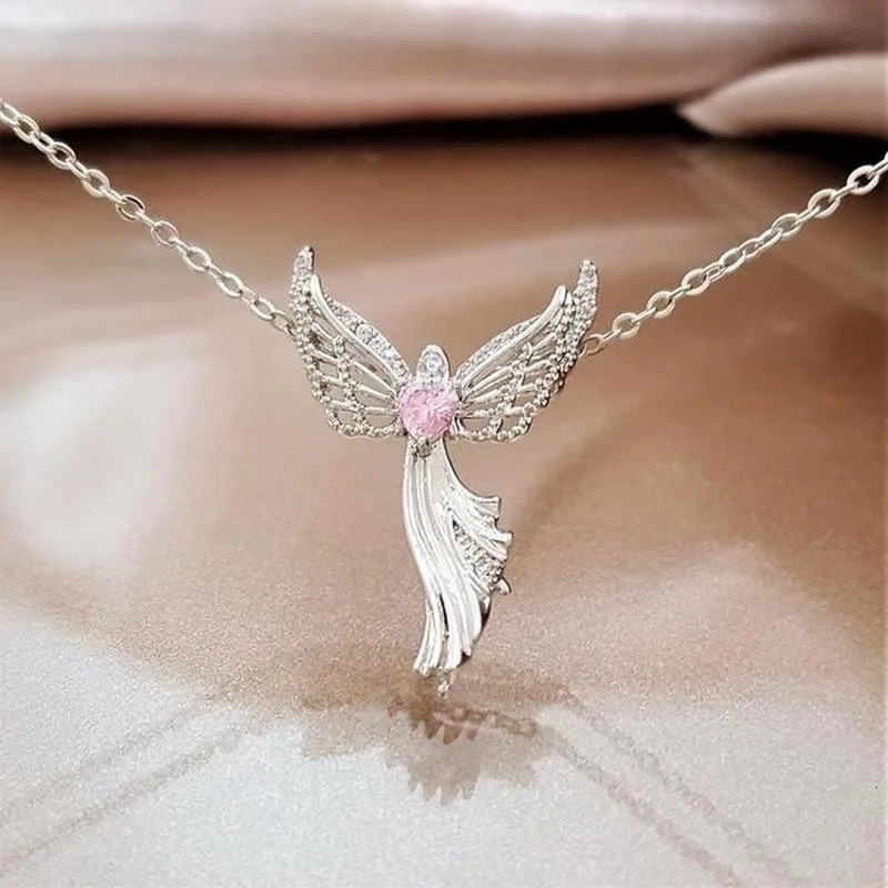 Fashionable Income Angel Wing Necklace Exquisite Angel Beloved Pendant Mothers Day Christmas Party Girl Gift 250807