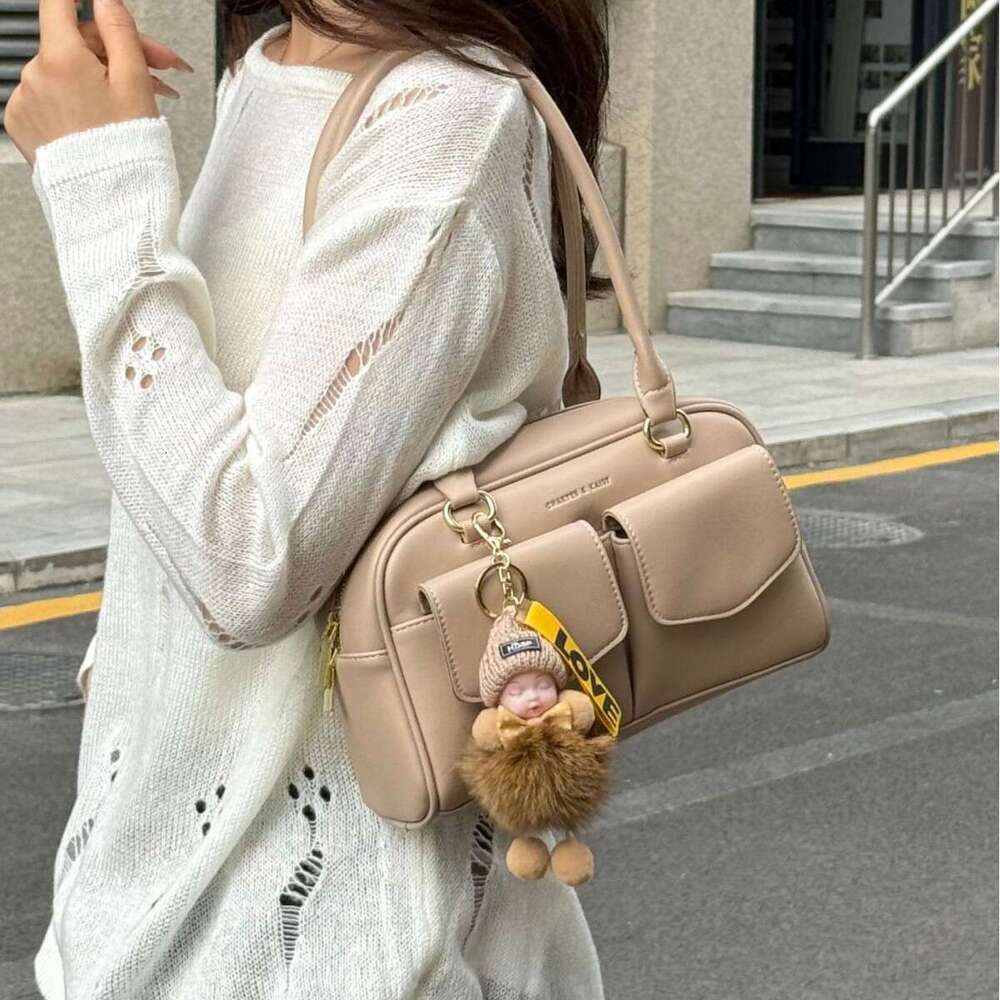 Korean Style Single Shoulder Underarm 2025 New Summer Simple Fashion Handheld Cute Commuter Casual Tote Bag
